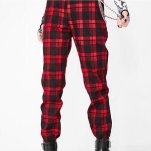 Almost famous retro buffalo plaid jogger cargo size M rocker holiday